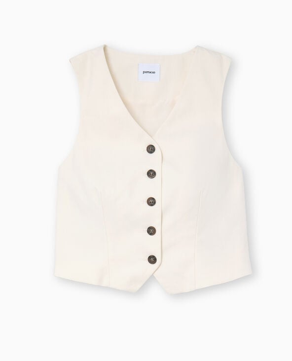Pimkie Gilet De Barman Boutonné - Blanc
