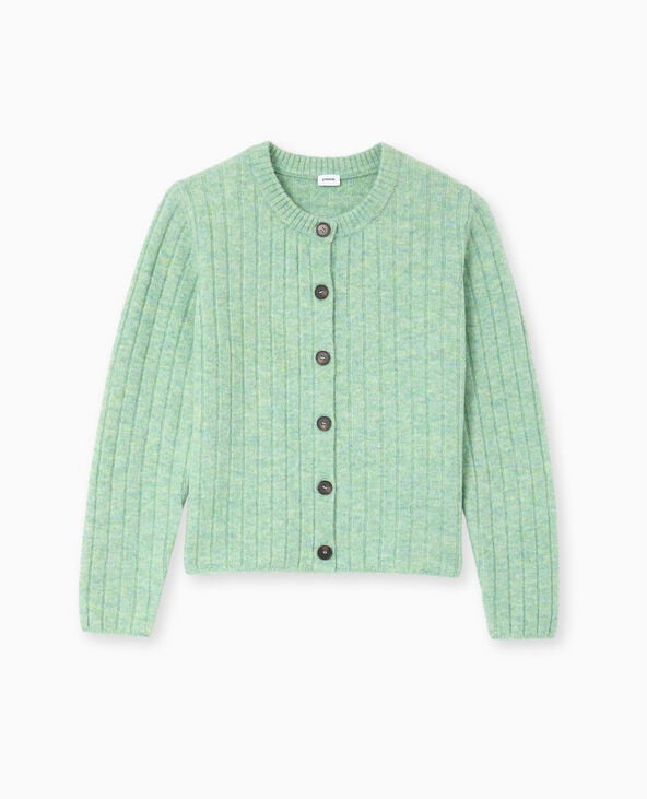 Pimkie Gilet En Maille Côtes Plates - Vert
