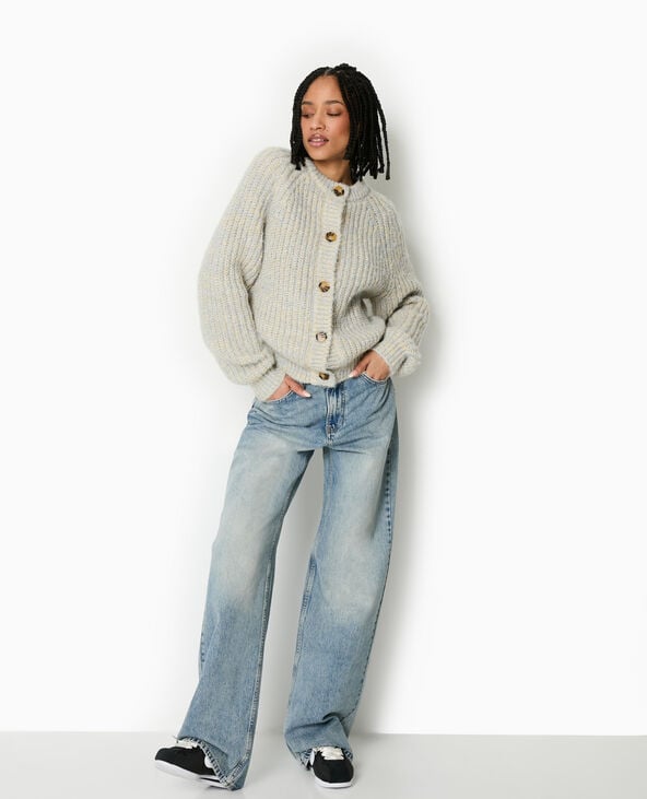 pimkie Gilet grosse maille moulinée - Bleu clair