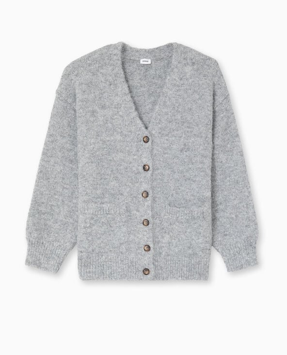 Pimkie Gilet Long En Maille Douce Et Poilue - Gris