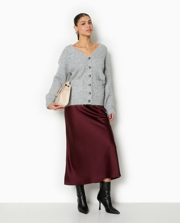 pimkie Gilet long en maille douce et poilue - Gris