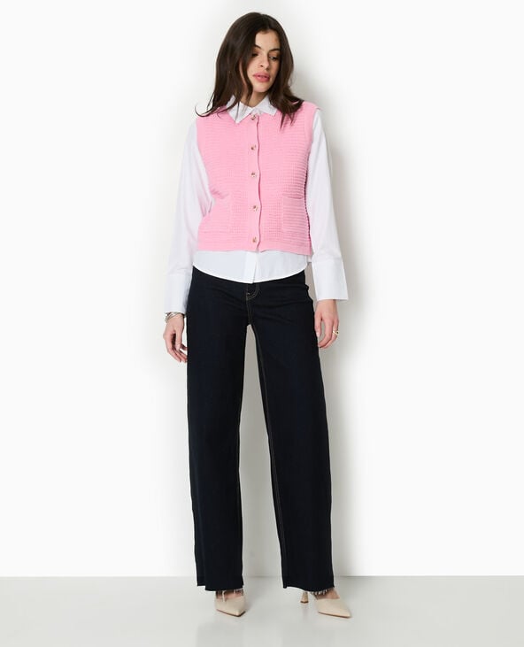 pimkie Gilet sans manches boutons métal - Rose