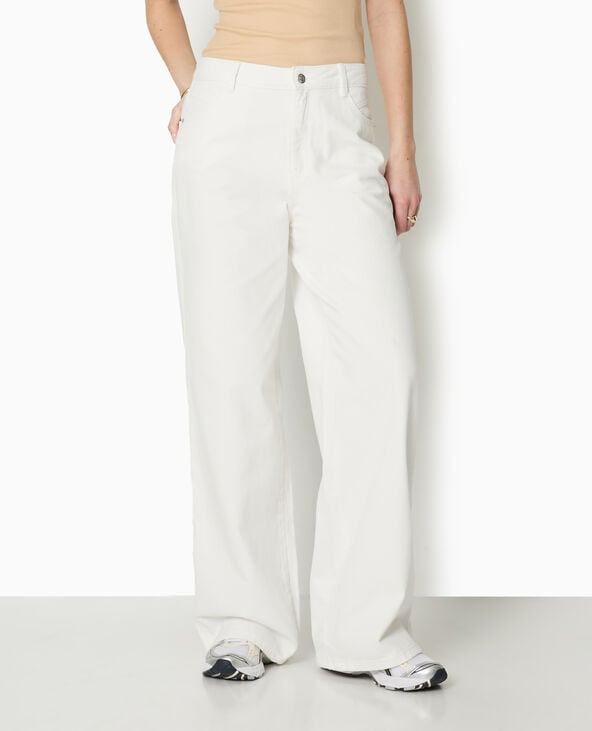 Pimkie Jean Baggy Taille Basse - Blanc