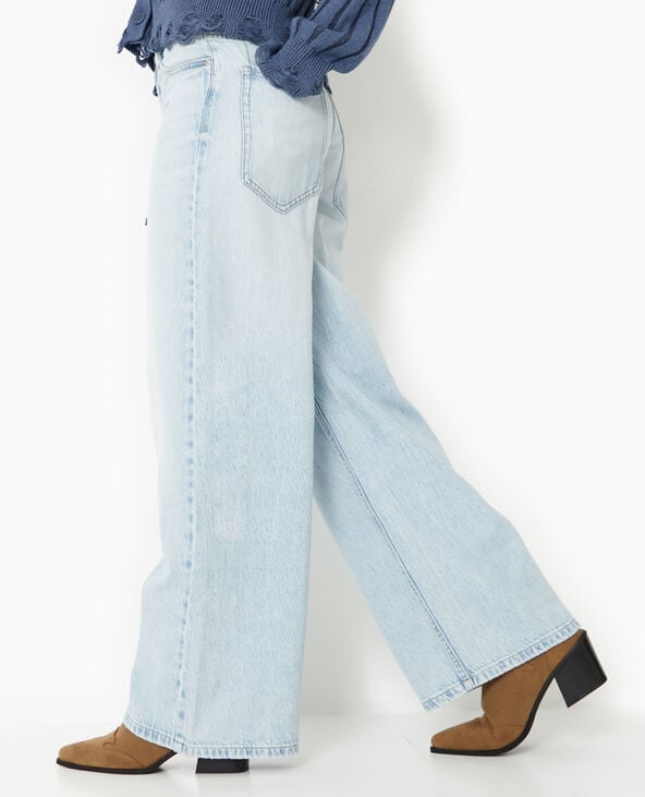 pimkie Jean baggy taille haute - Bleu clair