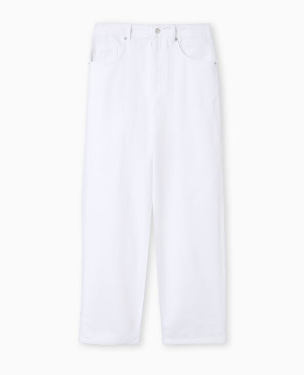 Pimkie Jean Barrel Taille Haute - Blanc