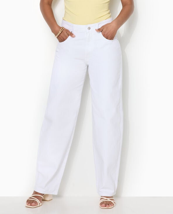 pimkie Jean barrel taille haute - Blanc