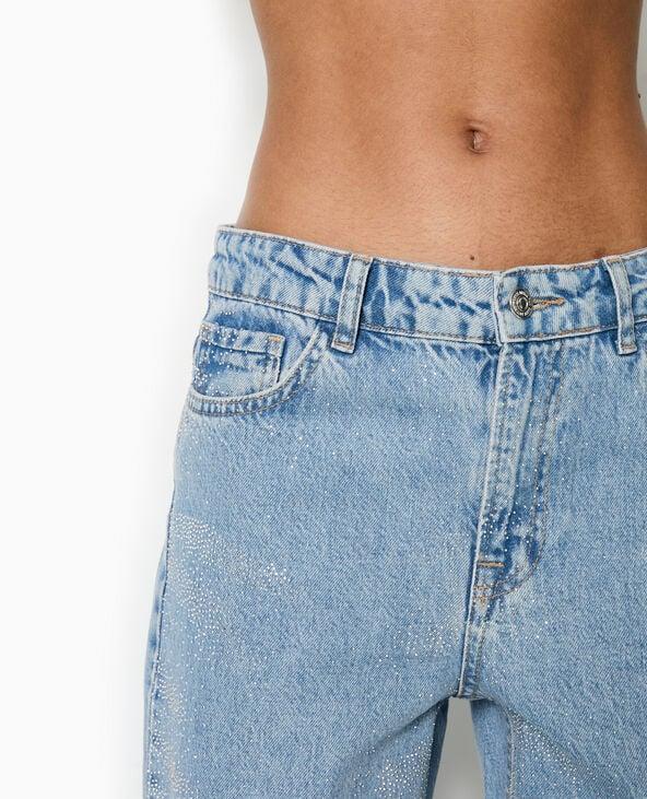 Pimkie Jean Droit Avec Clous Effet Strass - Bleu