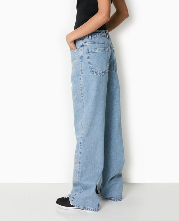 pimkie Jean droit avec clous effet strass - Bleu