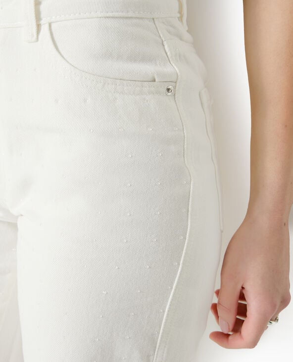 Pimkie Jean Droit Avec Strass - Blanc