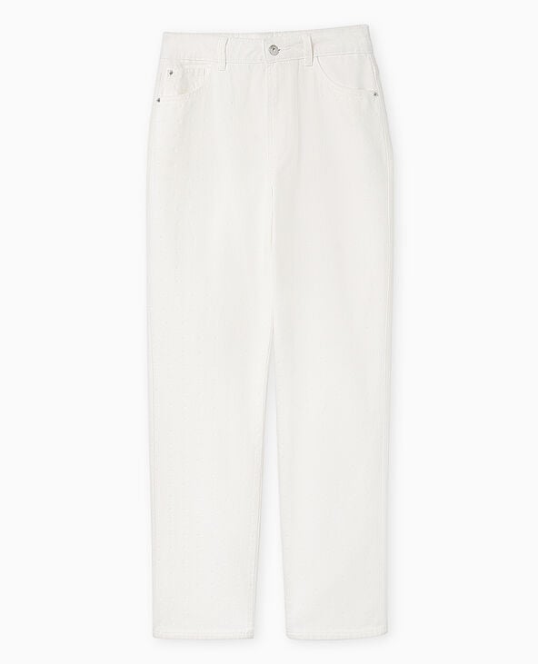 Pimkie Jean Droit Avec Strass - Blanc