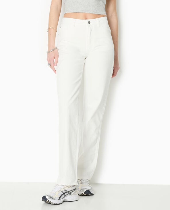 Pimkie Jean Droit Avec Strass - Blanc