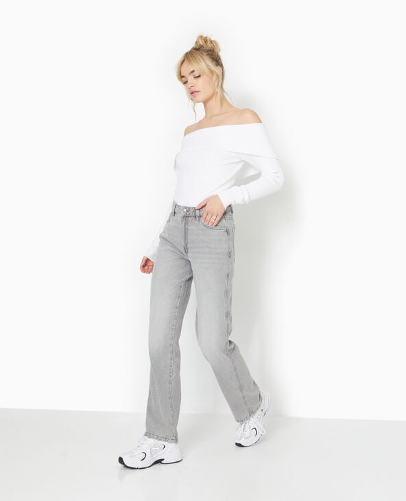 Pimkie Jean Droit Taille Regular - Gris Clair