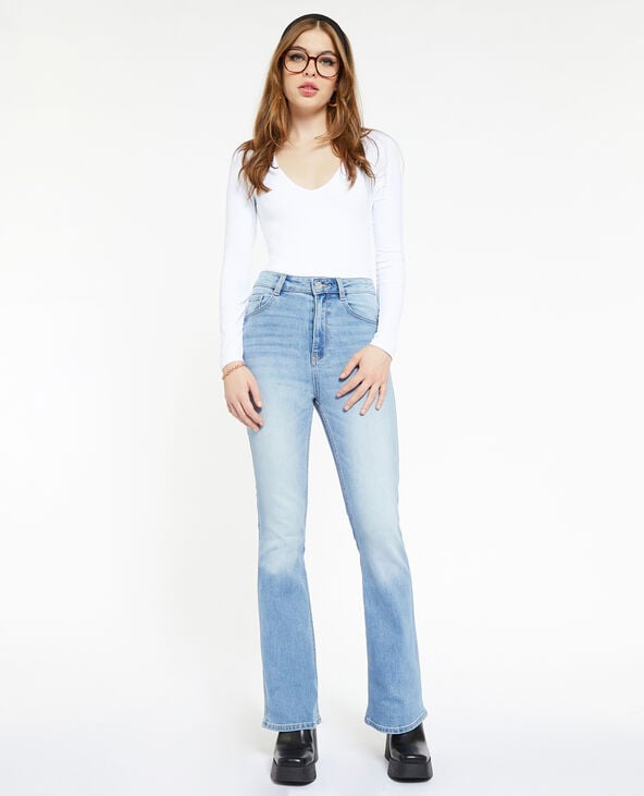 Pimkie Jean Flare Taille Haute - Bleu