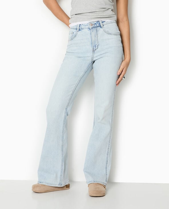 Pimkie Jean Flare Taille Haute - Bleu Clair