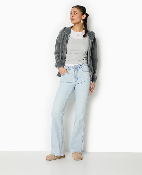 pimkie Jean flare taille haute - Bleu clair