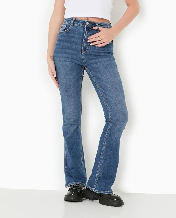 Pimkie Jean Flare Taille Haute - Bleu Foncé