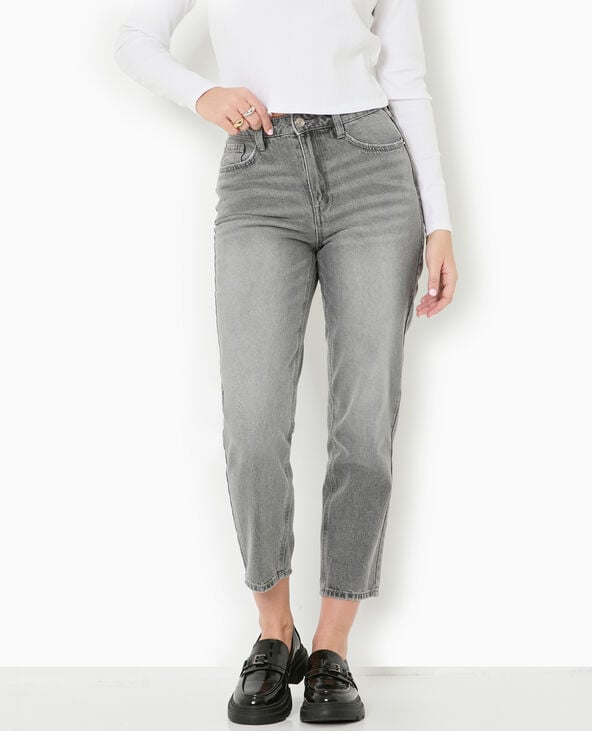 Pimkie Jean Mom Taille Haute - Gris Clair