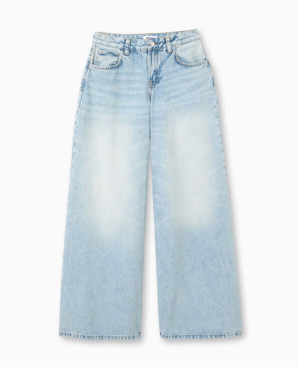 Pimkie Jean Wide Extra Large Taille Basse - Bleu