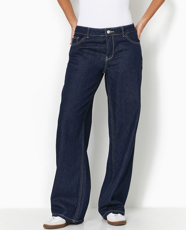 Pimkie Jean Wide Taille Basse - Bleu