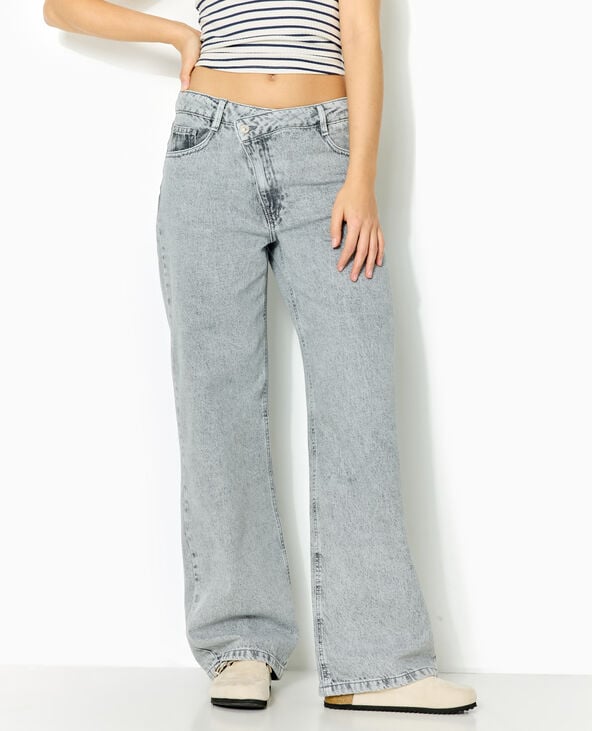 Pimkie Jean Wide Taille Croisée - Blanc