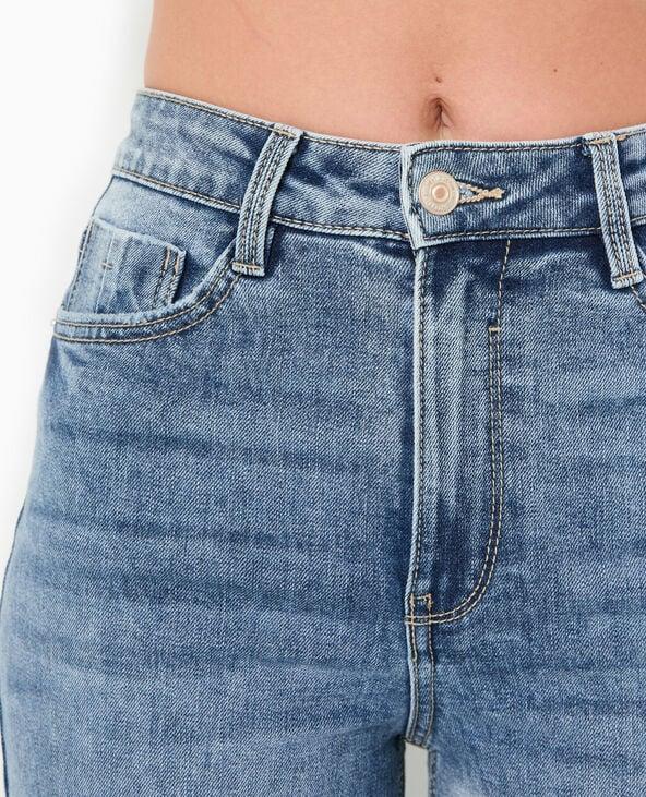 Pimkie Jean Wide Taille Haute Avec Bas Coupés - Bleu
