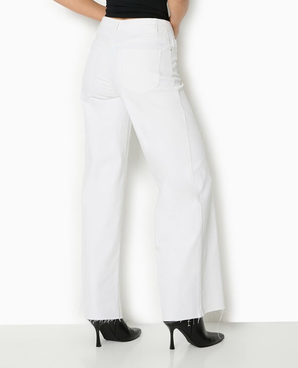 pimkie Jean wide taille haute bas coupés - Blanc