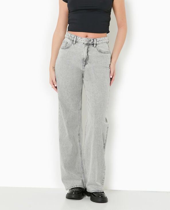 Pimkie Jean Wide Taille Haute - Blanc