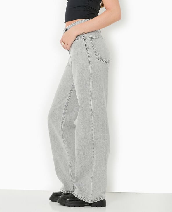 pimkie Jean wide taille haute - Blanc