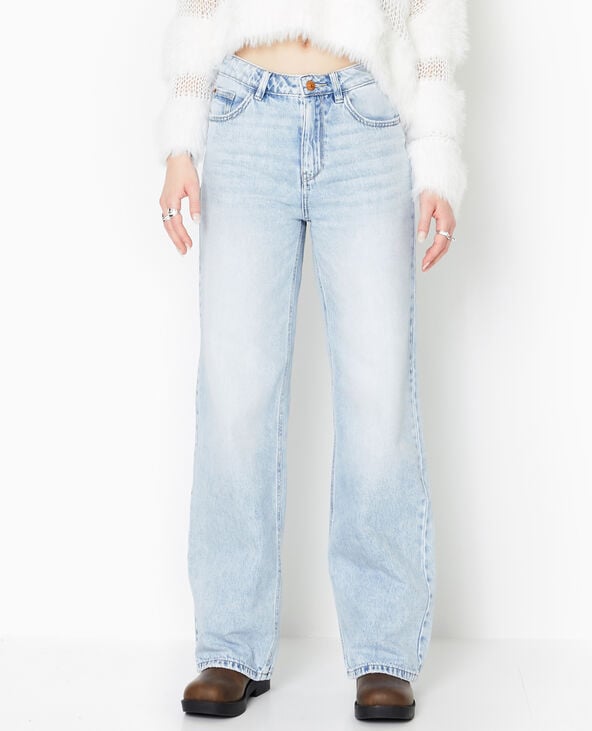 Pimkie Jean Wide Taille Haute - Bleu Clair