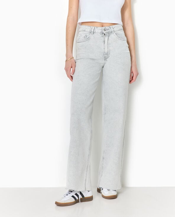 Pimkie Jean Wide Taille Haute - Gris