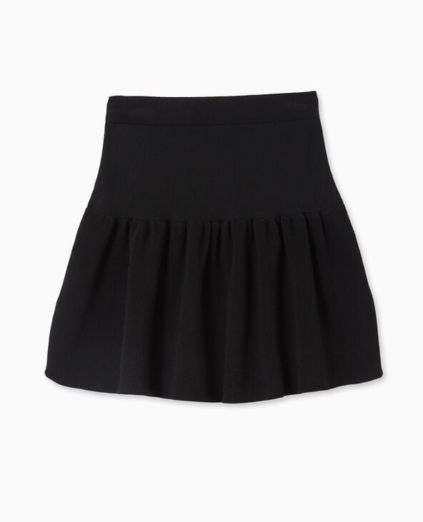 Pimkie Jupe Courte En Maille Avec Volant - Noir