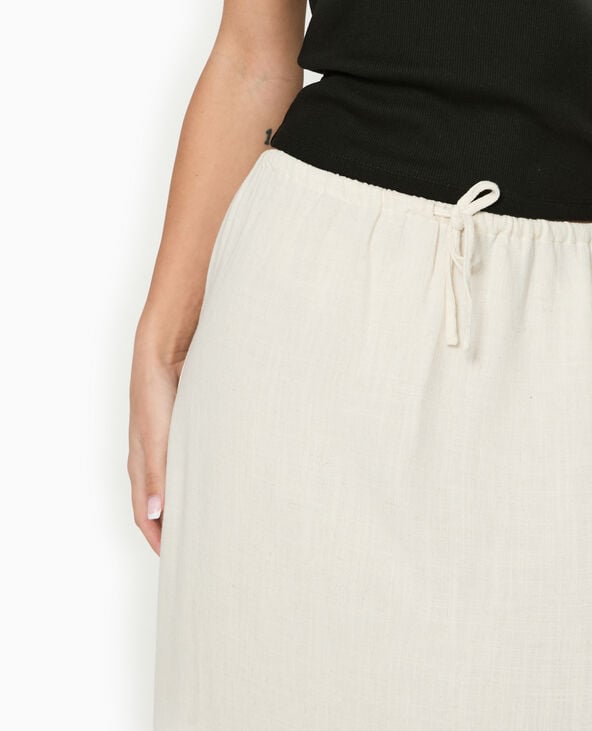 Pimkie Jupe Longue Avec Lin - Blanc