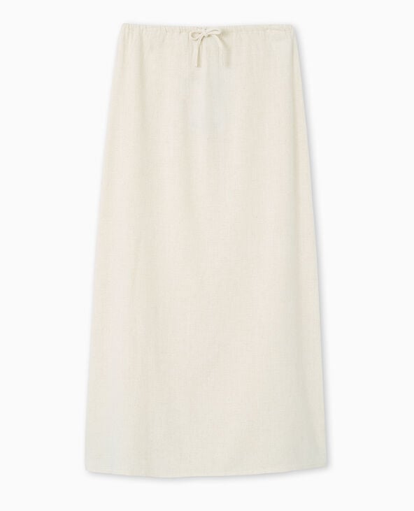 Pimkie Jupe Longue Avec Lin - Blanc