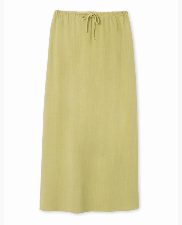 Pimkie Jupe Longue Avec Lin - Vert Kaki