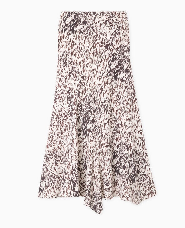Pimkie Jupe Longue évasée Motif Tacheté - Blanc