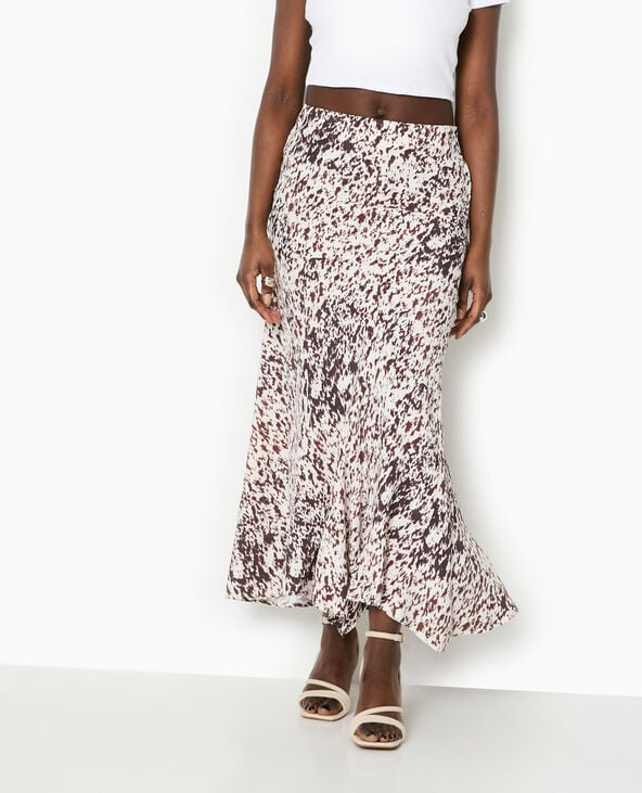 pimkie Jupe longue évasée motif tacheté - Blanc