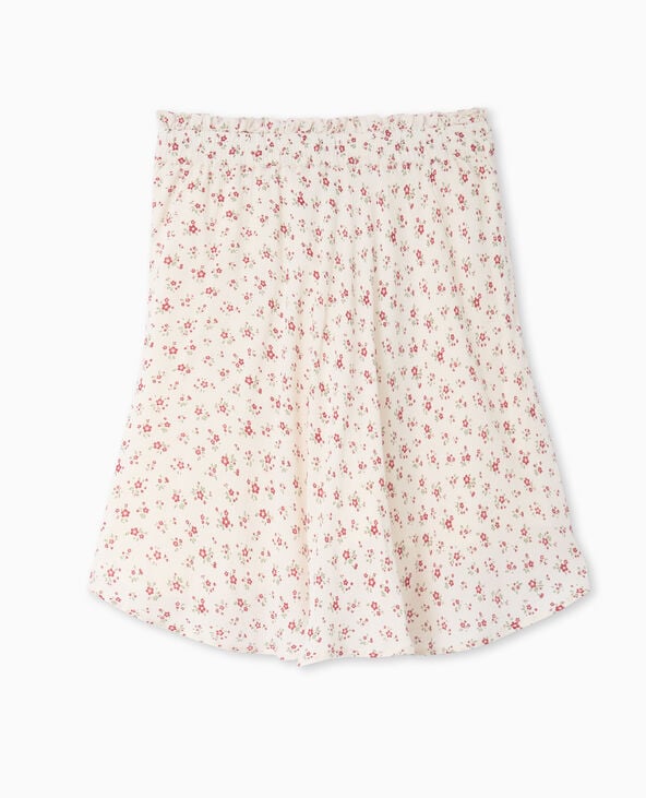 Pimkie Jupe Patineuse Avec Petites Fleurs - Blanc
