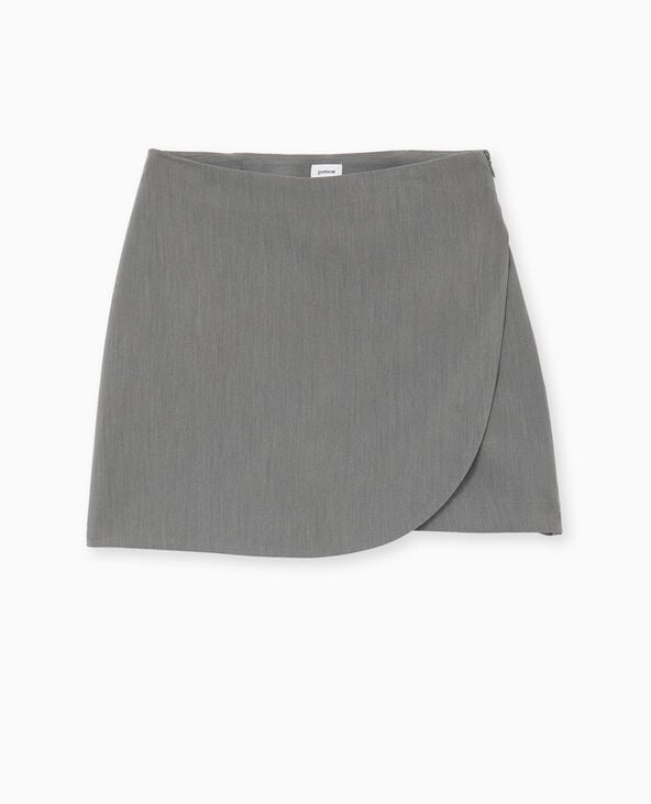Pimkie Jupe-short City Avec Pan Arrondi - Gris