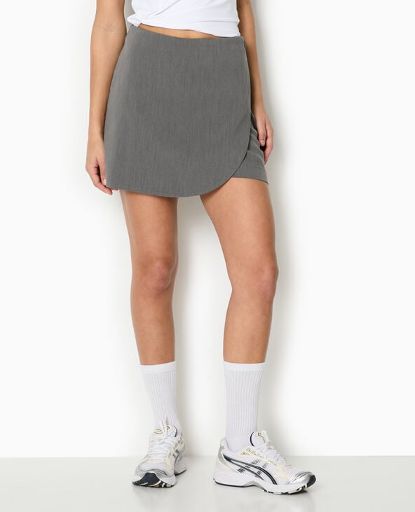 Pimkie Jupe-short City Avec Pan Arrondi - Gris