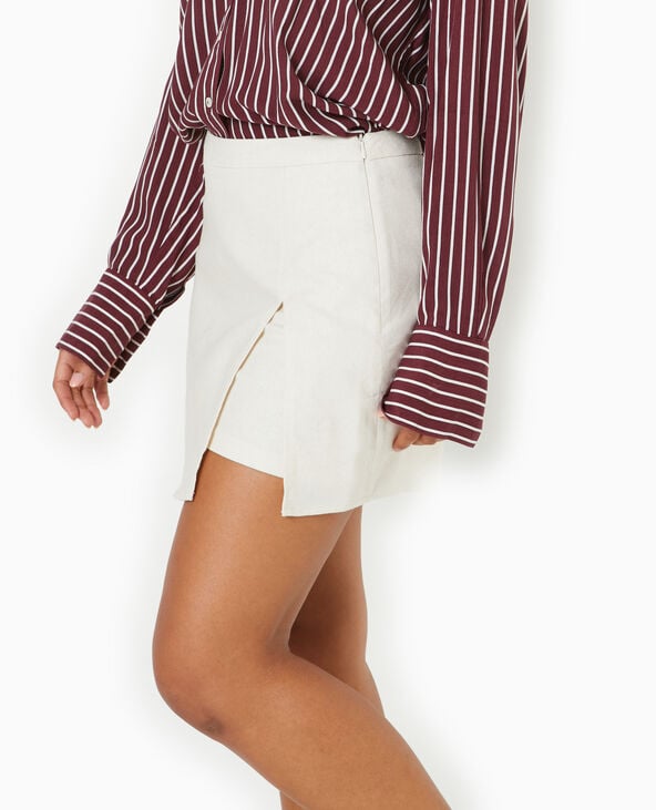 Pimkie Jupe-short En Tissu Avec Lin - Blanc