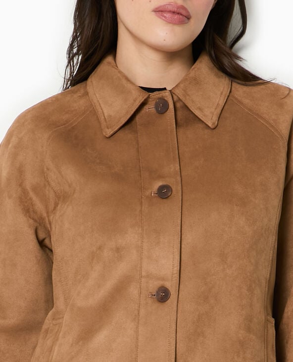 Pimkie Manteau Court En Suédine - Beige