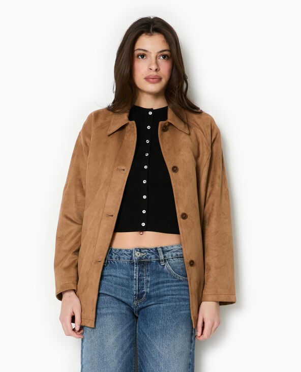Pimkie Manteau Court En Suédine - Beige