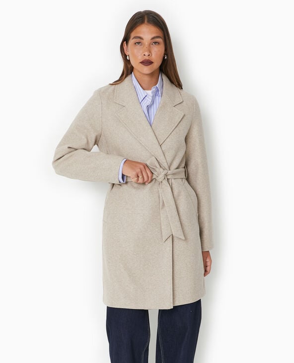 Pimkie Manteau Mi-long Avec Ceinture - Doré