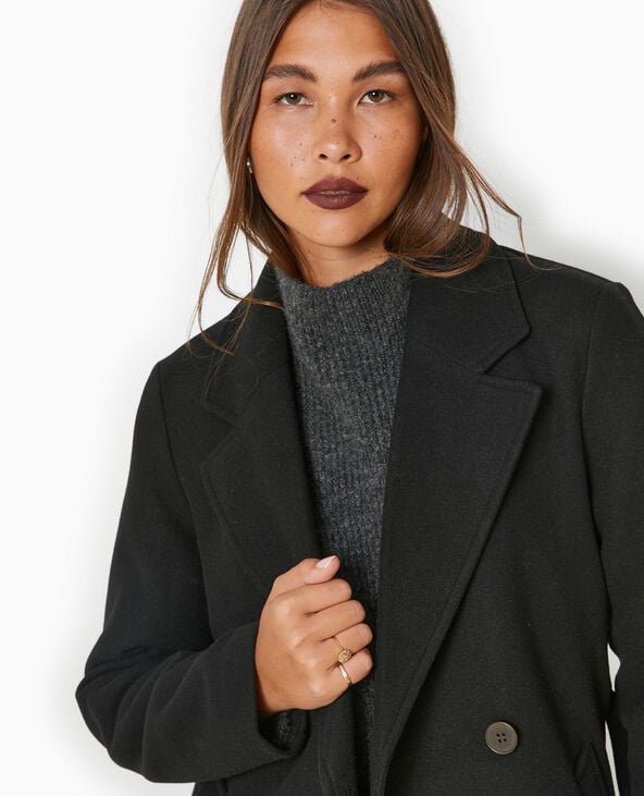 Pimkie Manteau Mi-long Avec Ceinture - Noir