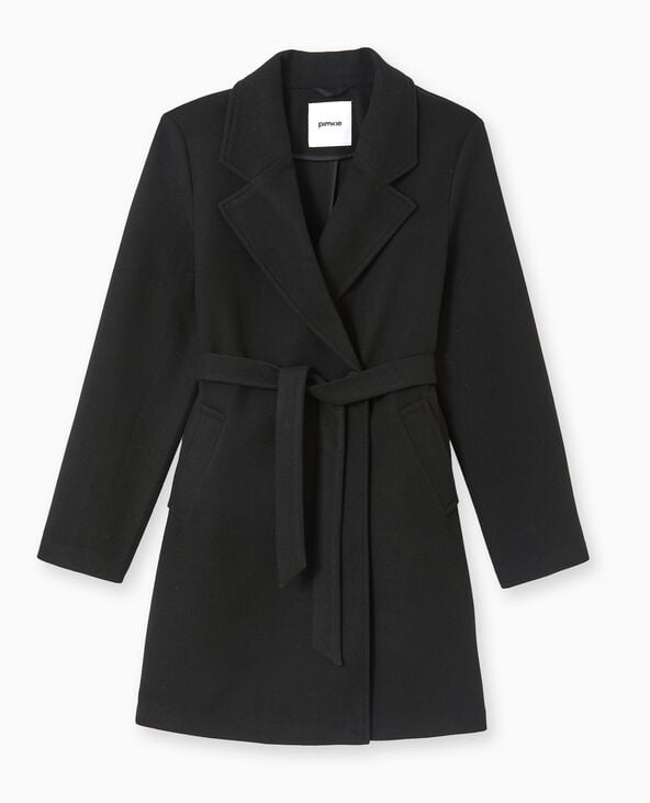 Pimkie Manteau Mi-long Avec Ceinture - Noir