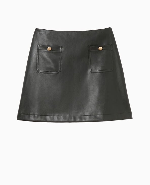 Pimkie Mini-jupe En Simili Cuir Avec Poches - Noir