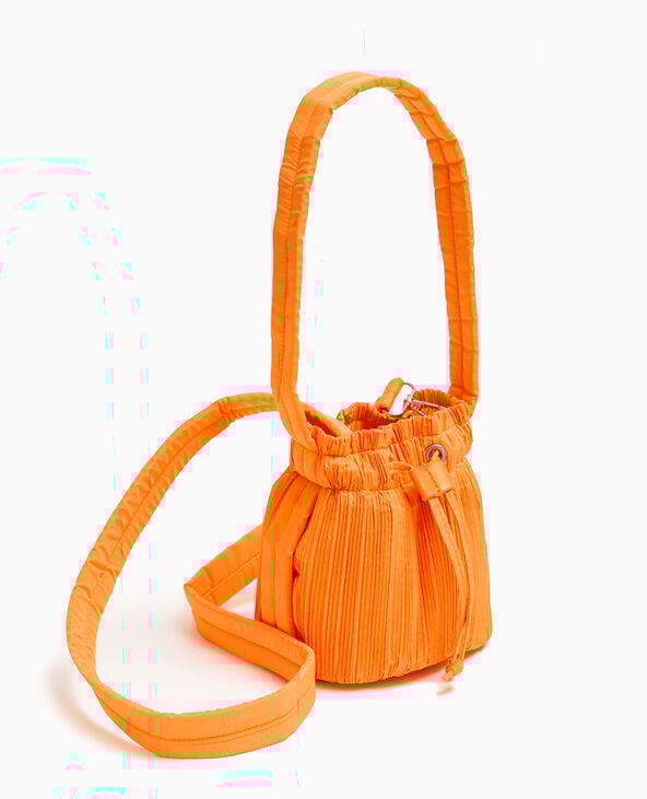 pimkie Mini sac seau en tissu plissé - Orange