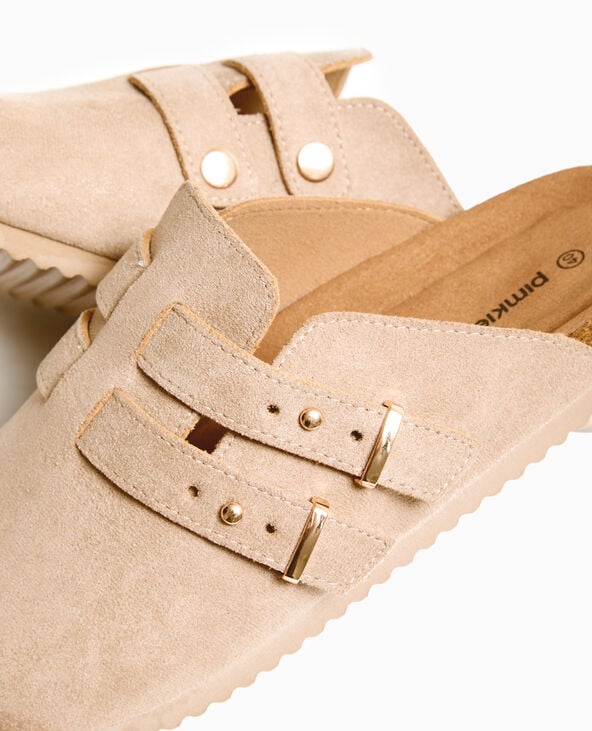pimkie Mules Sabots En Suédine - Camel
