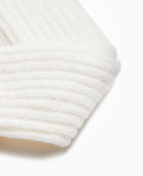 Pimkie Paire De Mitaines En Maille Côtelée - Blanc