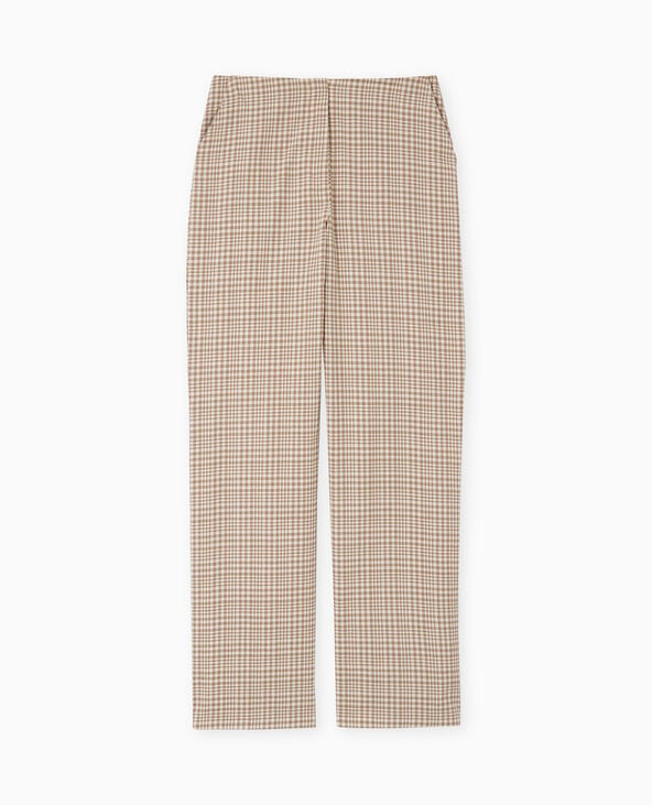Pimkie Pantalon Droit à Carreaux - Beige